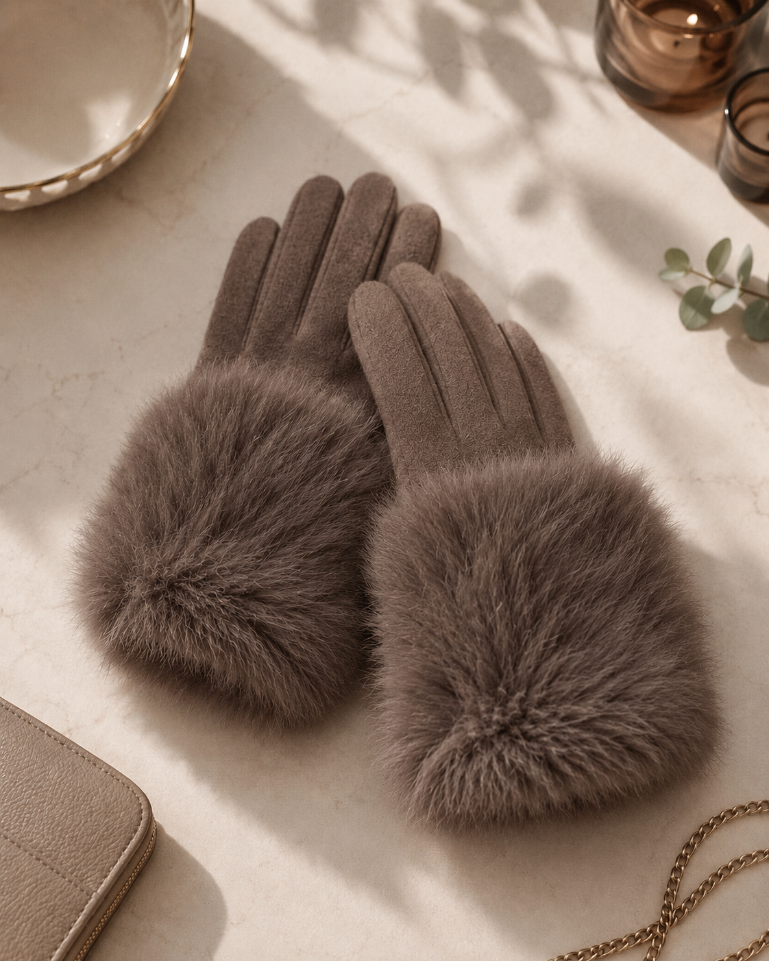 FAUX FUR GLOVES