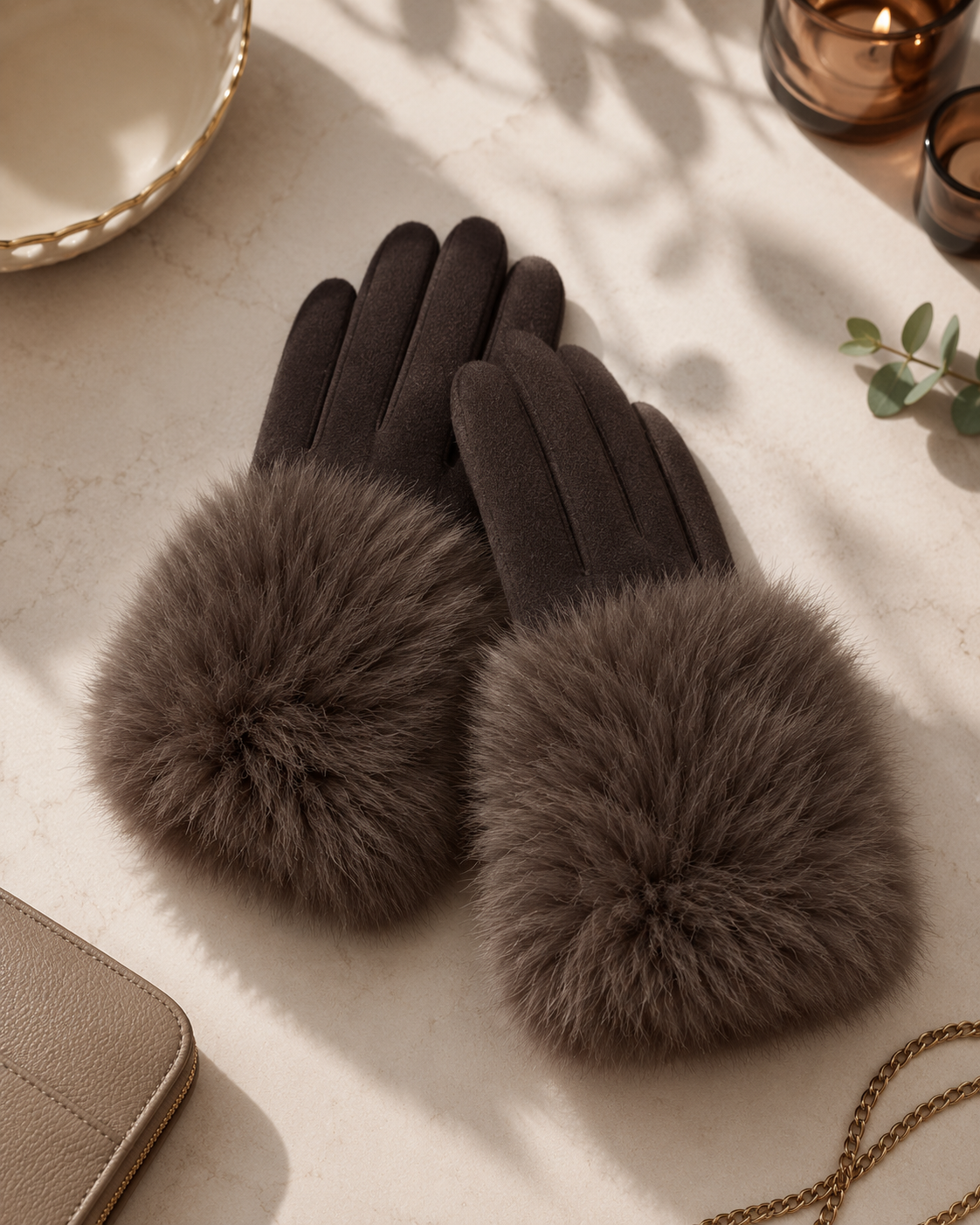 FAUX FUR GLOVES