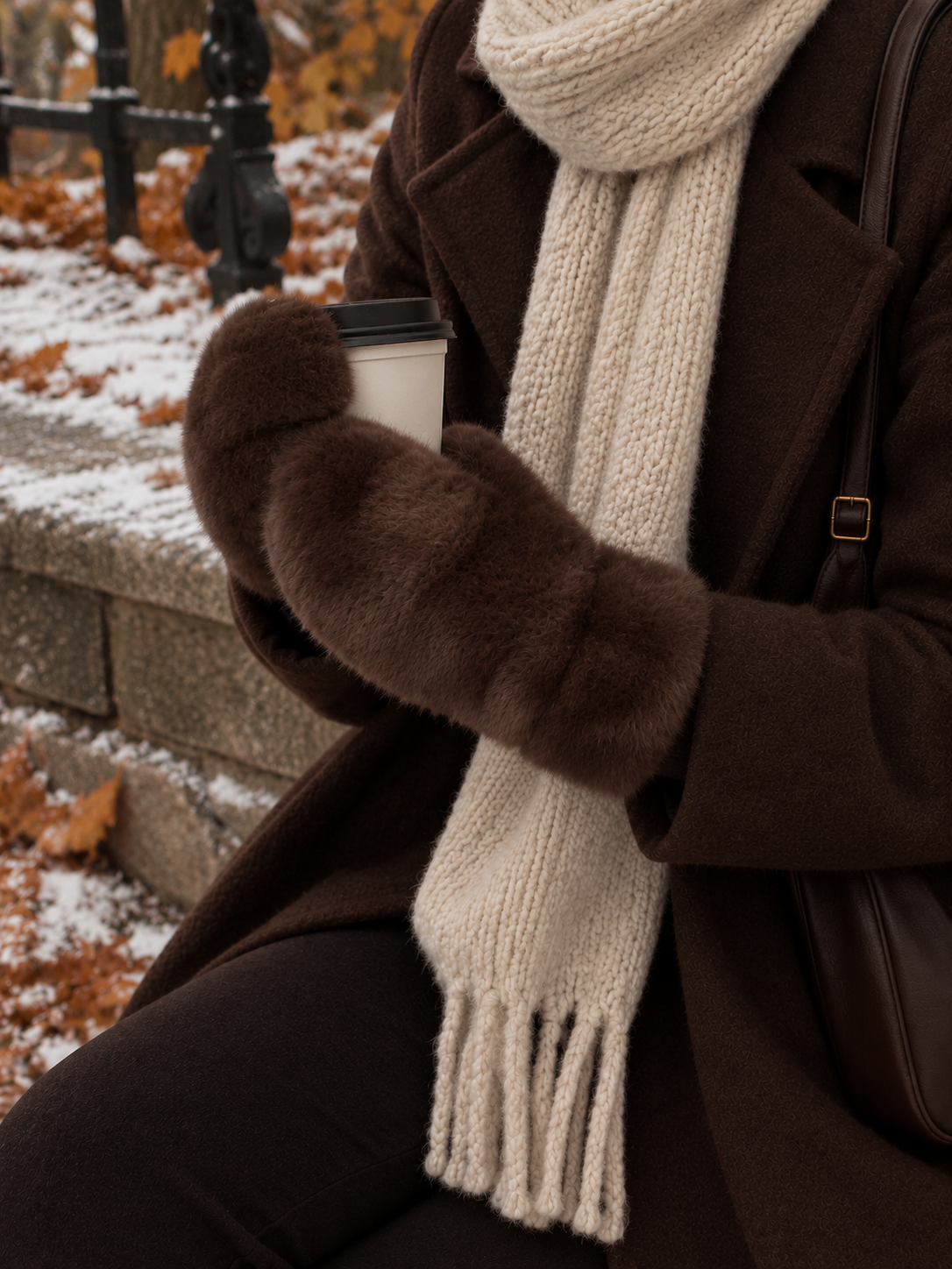 FAUX FUR MITTS
